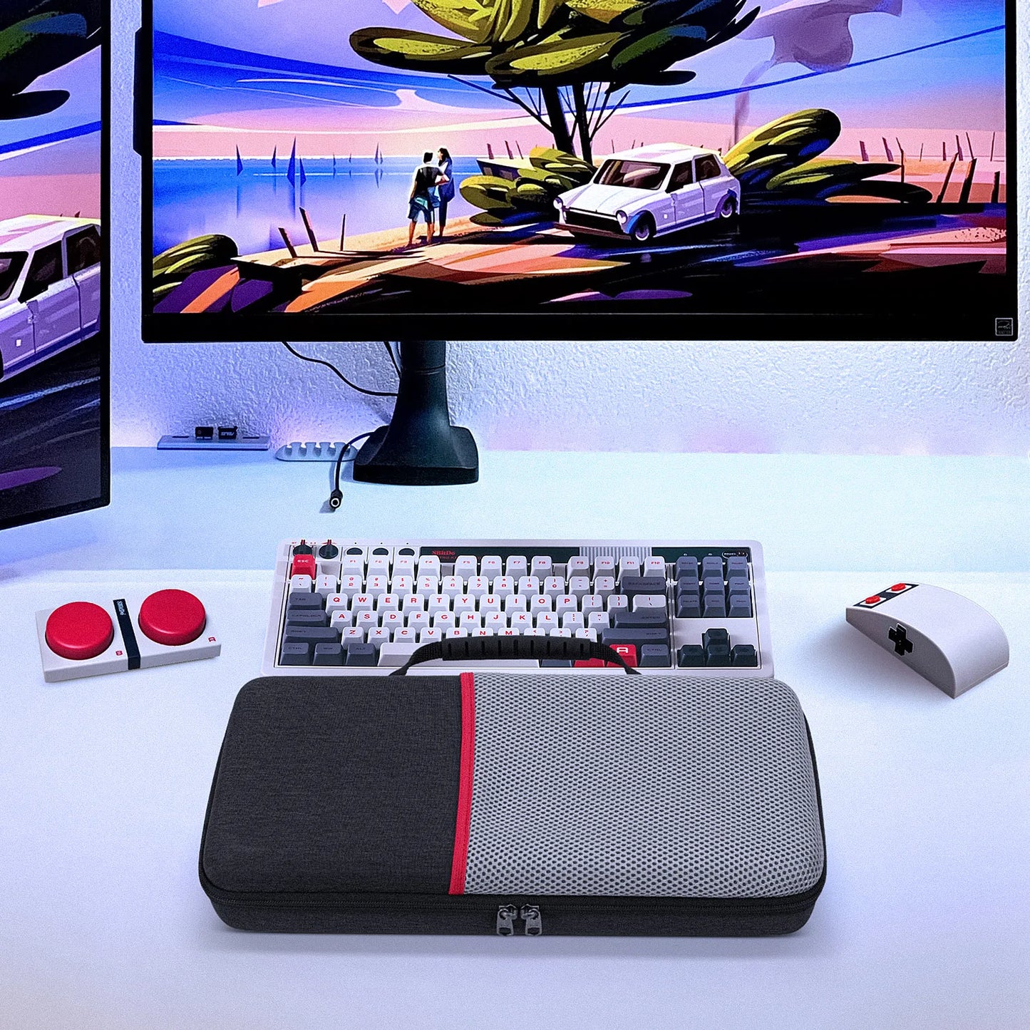 Retro Keyboard Hard Case – Protective Travel Case for Mechanical Gaming Keyboards