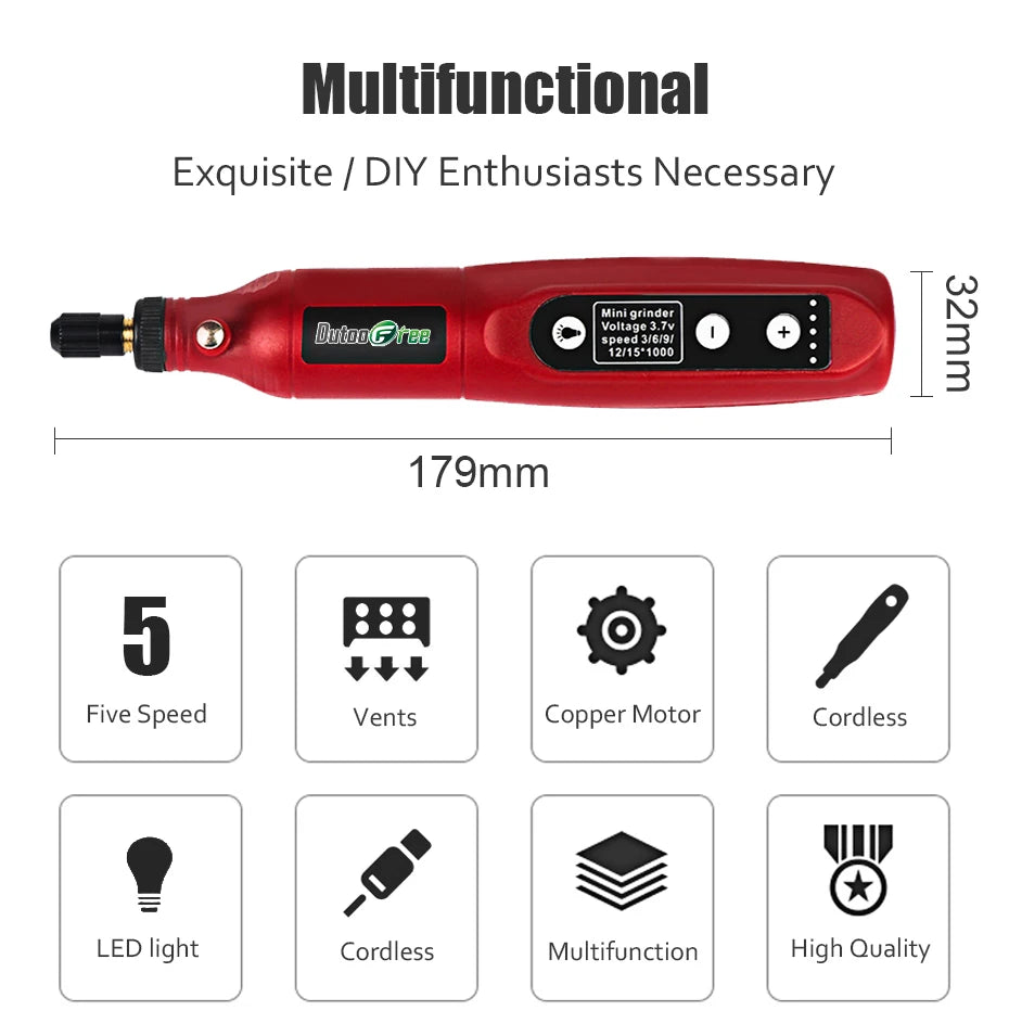 Mini Cordless Rotary Tool – USB Rechargeable Engraving & Mini Drill Kit