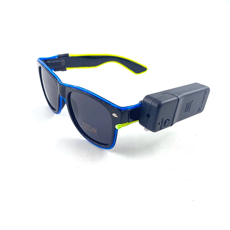Wireless LED Festival Sunglasses – Glow Party UV400 Light Up Glasses for Rave Festivals & Night Events