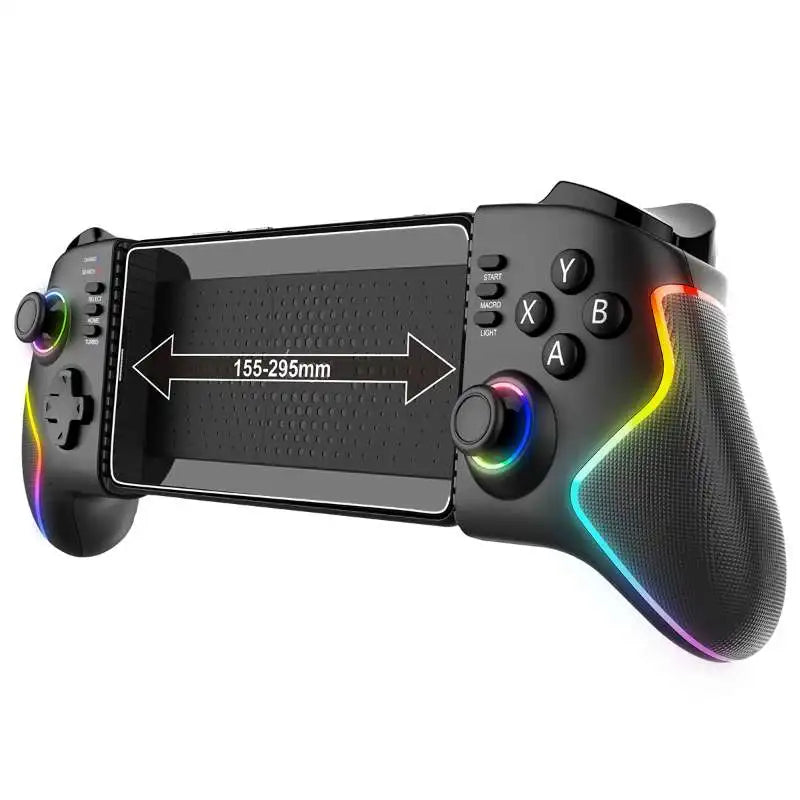 Wireless RGB Mobile Gaming Controller – Stretchable Bluetooth Gamepad for iOS, Android, PC & Switch