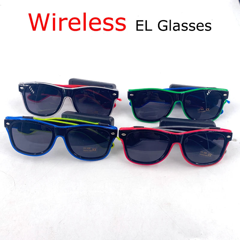 Wireless LED Festival Sunglasses – Glow Party UV400 Light Up Glasses for Rave Festivals & Night Events