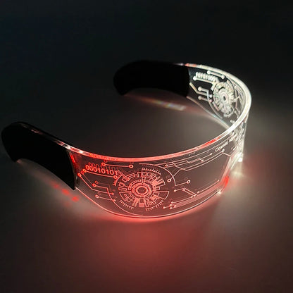 Rainbow LED Festival Glasses – Futuristic Light Up DJ Sunglasses for Raves, Concerts & Night Parties