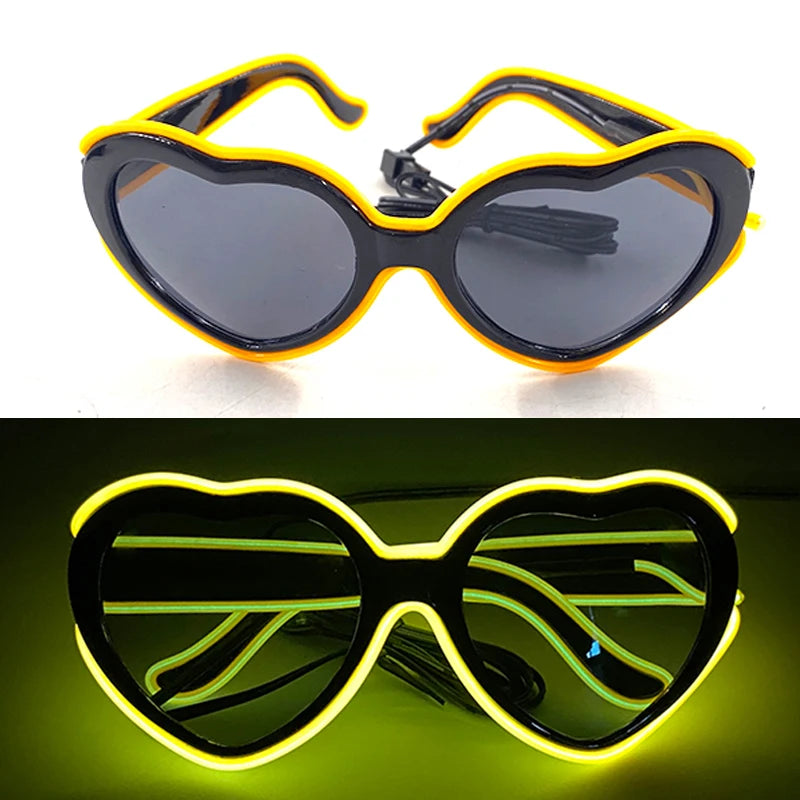LED Rave Cosplay Glasses – Neon Light Up Festival Goggles for Music Festivals, DJ Parties & Clubs
