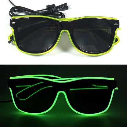 LED Rave Cosplay Glasses – Neon Light Up Festival Goggles for Music Festivals, DJ Parties & Clubs