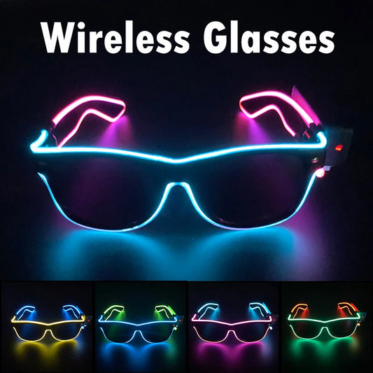 Wireless LED Festival Sunglasses – Glow Party UV400 Light Up Glasses for Rave Festivals & Night Events