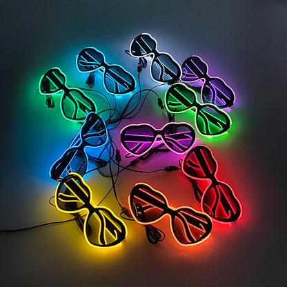 LED Rave Cosplay Glasses – Neon Light Up Festival Goggles for Music Festivals, DJ Parties & Clubs