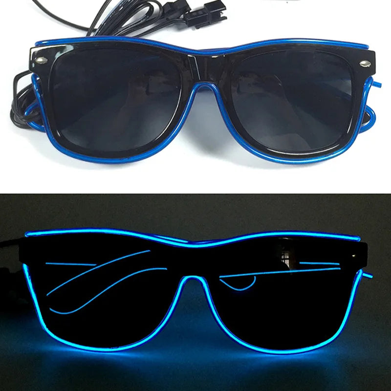 LED Rave Cosplay Glasses – Neon Light Up Festival Goggles for Music Festivals, DJ Parties & Clubs