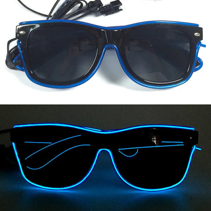 LED Rave Cosplay Glasses – Neon Light Up Festival Goggles for Music Festivals, DJ Parties & Clubs