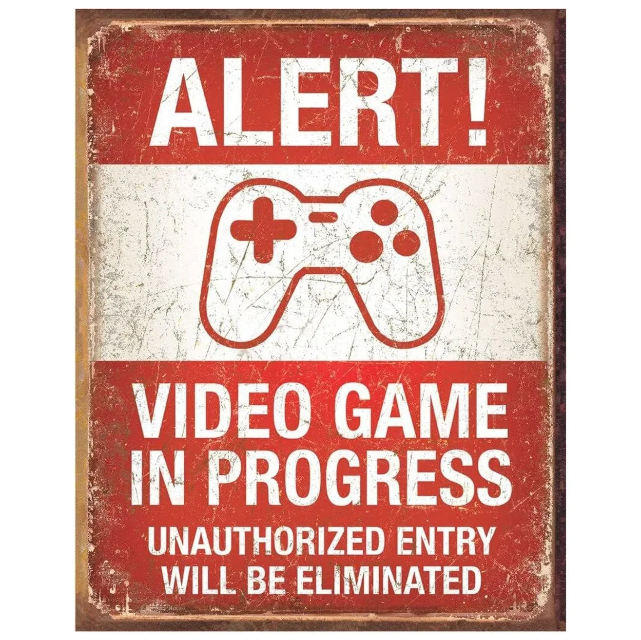 Gaming Room Metal Wall Sign – Retro Gamer Decor for Bedroom or Game Room