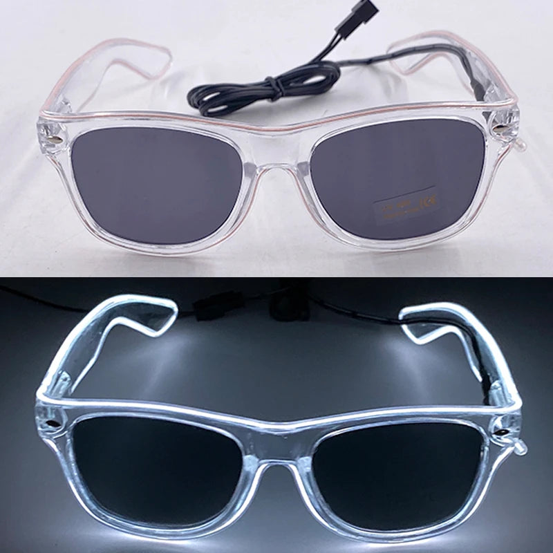 LED Rave Cosplay Glasses – Neon Light Up Festival Goggles for Music Festivals, DJ Parties & Clubs
