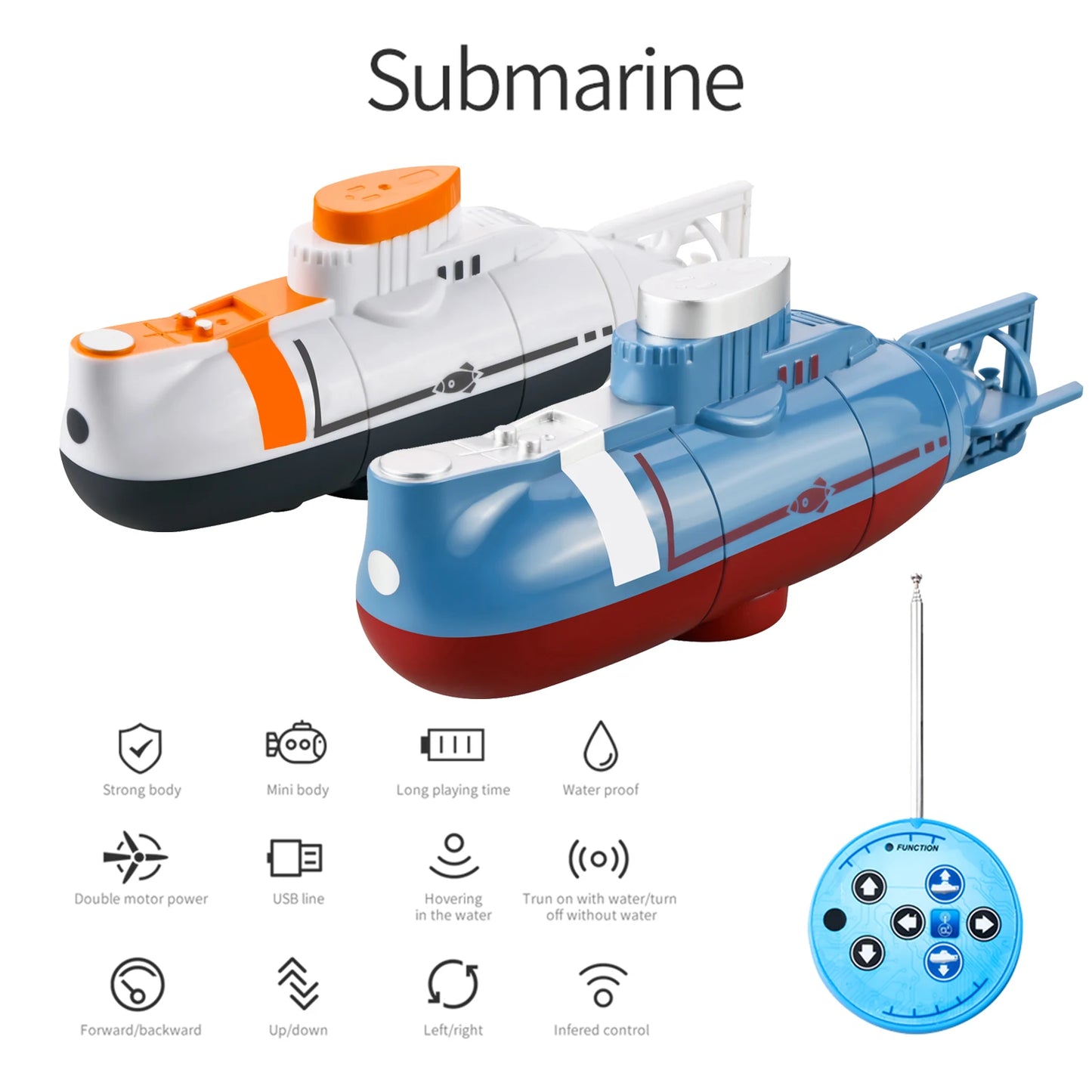 Mini RC Submarine – Remote Control Diving Boat with 360° Movement