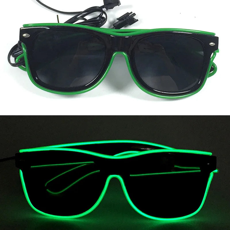LED Rave Cosplay Glasses – Neon Light Up Festival Goggles for Music Festivals, DJ Parties & Clubs
