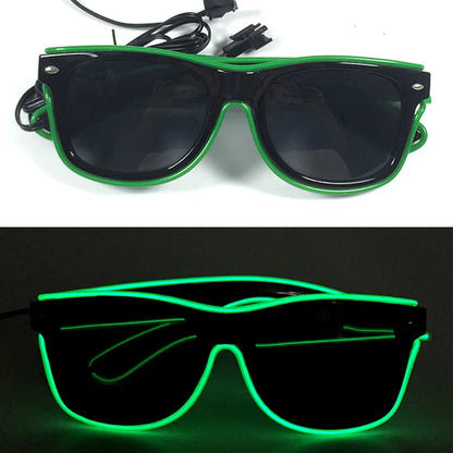 LED Rave Cosplay Glasses – Neon Light Up Festival Goggles for Music Festivals, DJ Parties & Clubs
