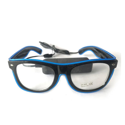 Flashing LED Festival Glasses – EL Wire Light Up Sunglasses for Rave Parties, Music Festivals & Night Events
