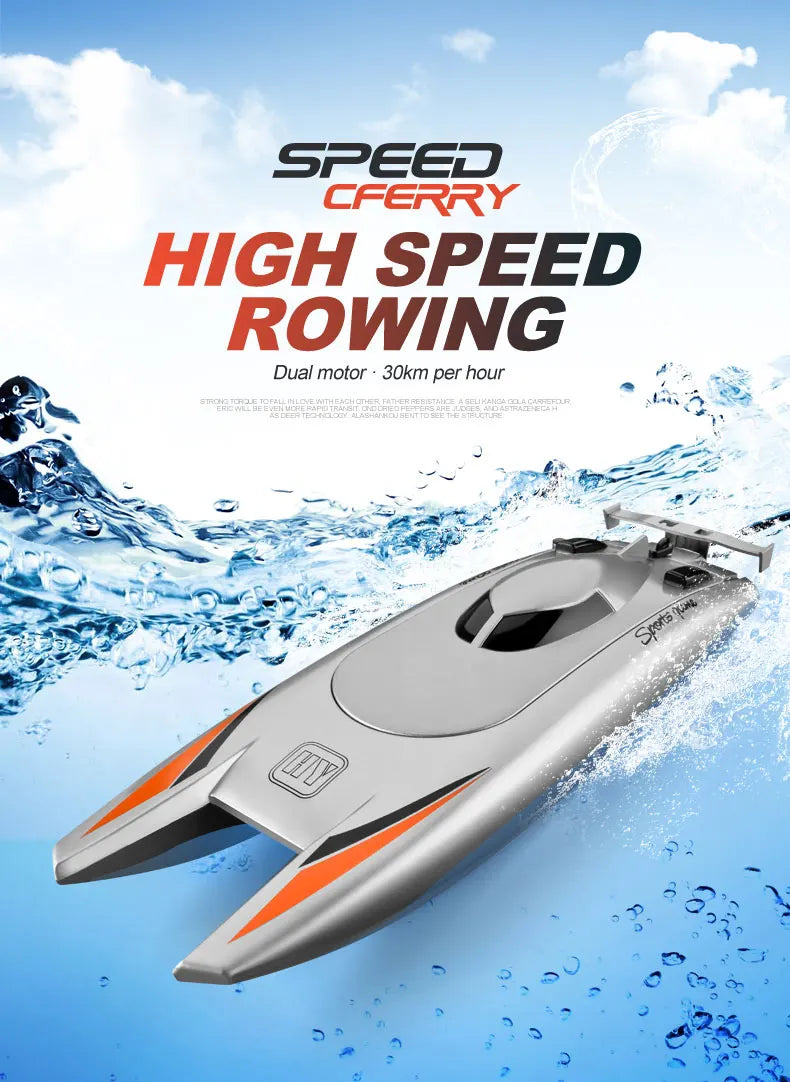 High-Speed RC Racing Boat – Waterproof Remote Control Speedboat Toy