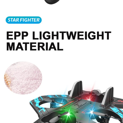 LED Remote Control Fighter Plane – 2.4G RC Foam Glider with Stunt Flight