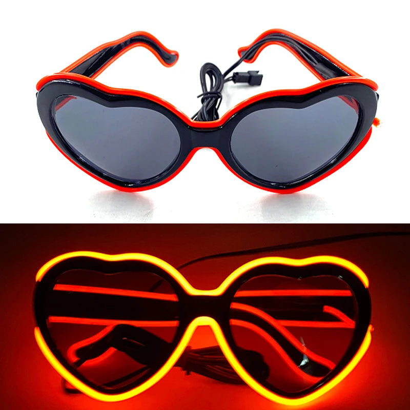 LED Rave Cosplay Glasses – Neon Light Up Festival Goggles for Music Festivals, DJ Parties & Clubs
