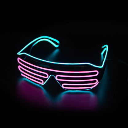 Neon LED Glow Glasses – Flashing Light Up Festival Sunglasses for Raves, Parties & Night Events
