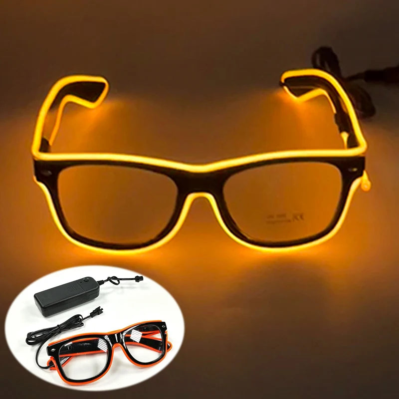 LED Rave Cosplay Glasses – Neon Light Up Festival Goggles for Music Festivals, DJ Parties & Clubs