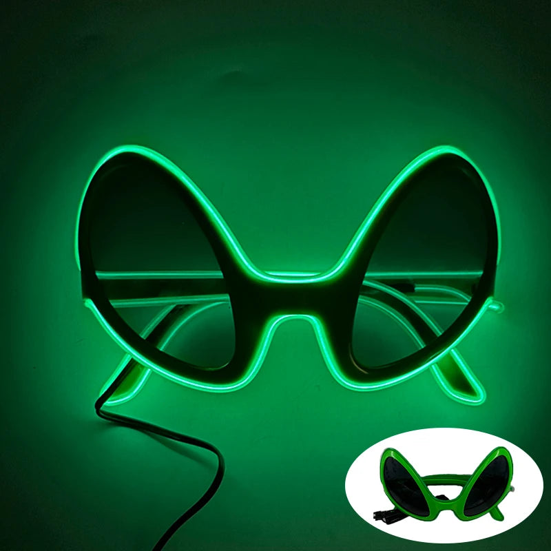 Alien LED Party Glasses – Light Up ET Sunglasses for Rave Festivals, Parties & Cosplay Events