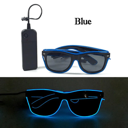 Rainbow LED Festival Glasses – Futuristic Light Up DJ Sunglasses for Raves, Concerts & Night Parties