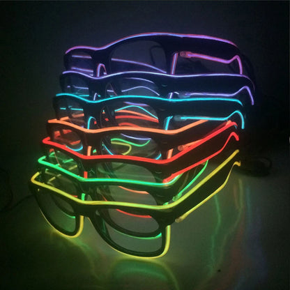 Flashing LED Festival Glasses – EL Wire Light Up Sunglasses for Rave Parties, Music Festivals & Night Events