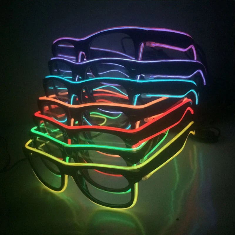 Flashing LED Festival Glasses – EL Wire Light Up Sunglasses for Rave Parties, Music Festivals & Night Events