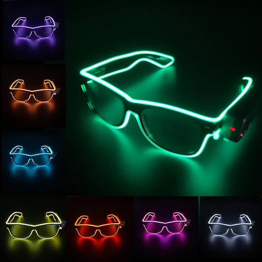 Neon LED Festival Glasses – Light Up Rave Sunglasses for Music Festivals, Clubs & Party Events