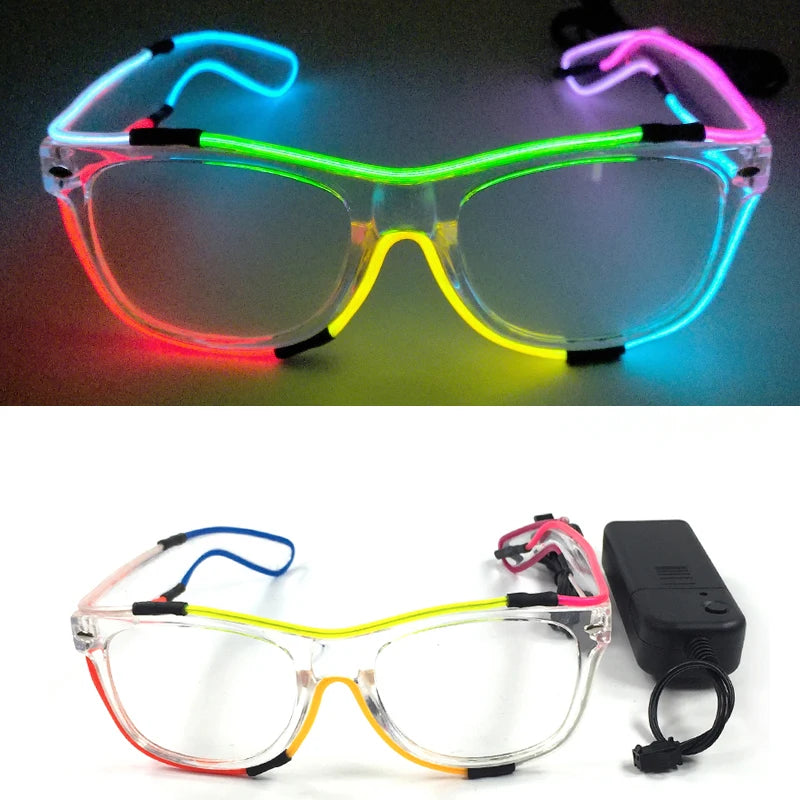 Neon LED Festival Glasses – Light Up Party Sunglasses for Music Festivals, Clubs & Night Events