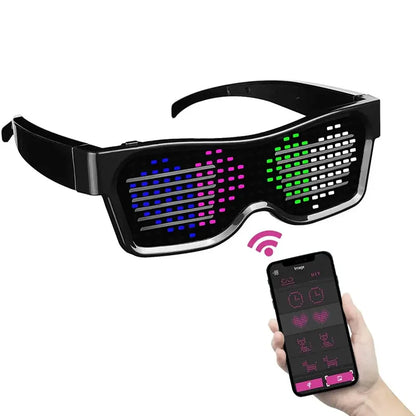 LED Smart Glasses – Bluetooth App Control LED Display Glasses for Music Festivals, Raves & Summer Parties