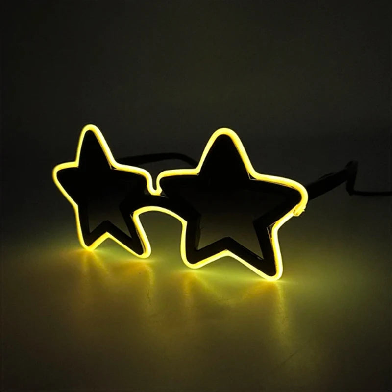 LED Star Festival Glasses – Light Up Rave Party Sunglasses for Festivals, Concerts & Night Events