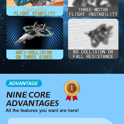 LED Remote Control Fighter Plane – 2.4G RC Foam Glider with Stunt Flight