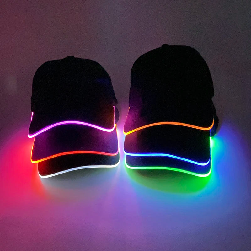 LED Light Up Baseball Cap – Rechargeable Glow Festival Hat for Raves, Concerts & Night Parties
