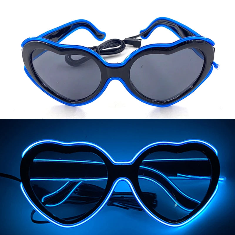 LED Rave Cosplay Glasses – Neon Light Up Festival Goggles for Music Festivals, DJ Parties & Clubs