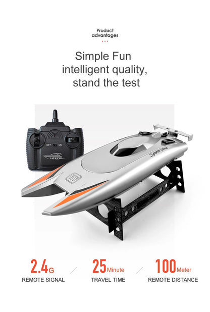 High-Speed RC Racing Boat – Waterproof Remote Control Speedboat Toy