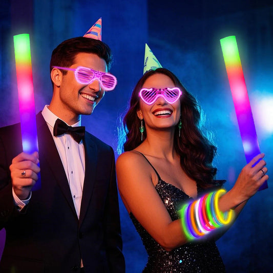 Glow Party Kit – 168 PCS Festival Glow Stick Set with LED Glasses, Foam Sticks & Finger Lights for Concerts and Raves