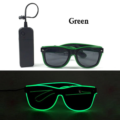 Rainbow LED Festival Glasses – Futuristic Light Up DJ Sunglasses for Raves, Concerts & Night Parties