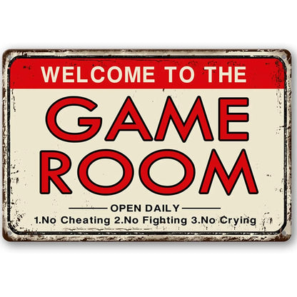 Gaming Room Metal Wall Sign – Retro Gamer Decor for Bedroom or Game Room