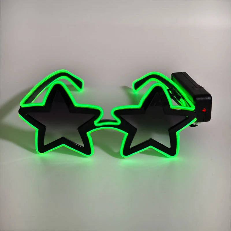 LED Star Festival Glasses – Light Up Rave Party Sunglasses for Festivals, Concerts & Night Events
