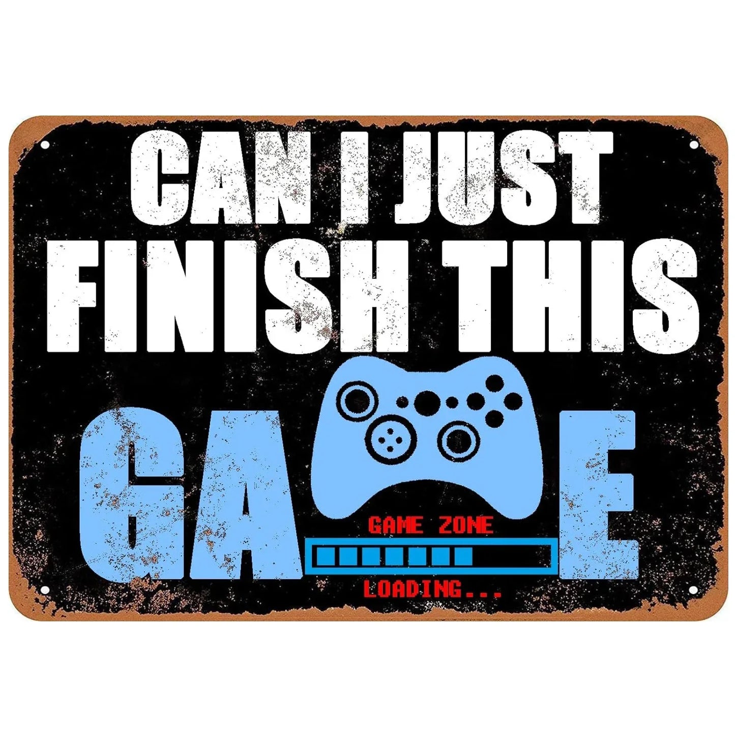 Gaming Room Metal Wall Sign – Retro Gamer Decor for Bedroom or Game Room