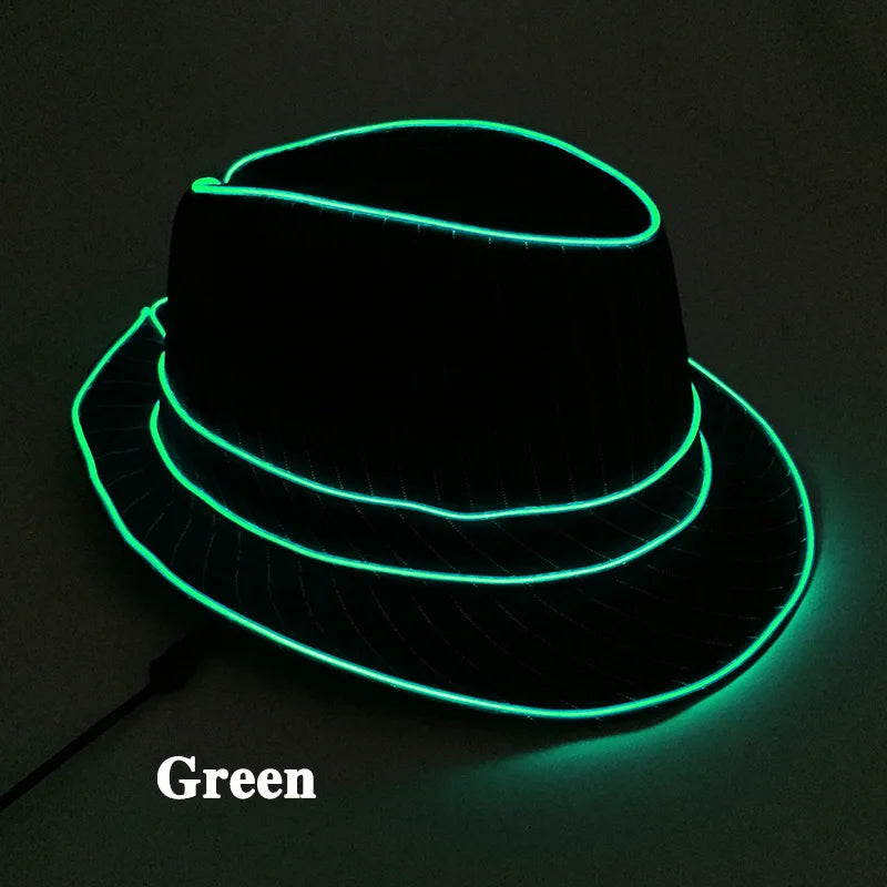 LED Fedora Festival Hat – Light Up Neon Party Hat for Raves, Concerts & Nightclub Events