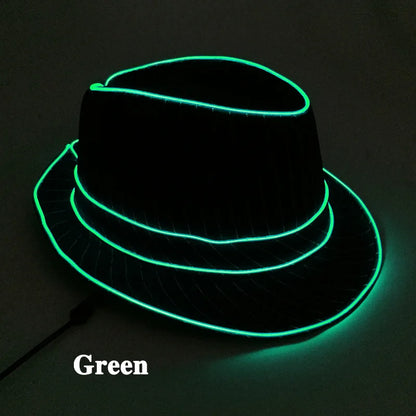 LED Fedora Festival Hat – Light Up Neon Party Hat for Raves, Concerts & Nightclub Events