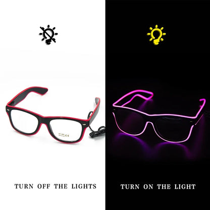 Flashing LED Festival Glasses – EL Wire Light Up Sunglasses for Rave Parties, Music Festivals & Night Events