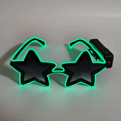 LED Star Festival Glasses – Light Up Rave Party Sunglasses for Festivals, Concerts & Night Events