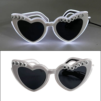 LED Heart Festival Glasses – Light Up Love Heart Sunglasses for Festivals, Parties & Bachelorette Events