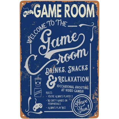 Gaming Room Metal Wall Sign – Retro Gamer Decor for Bedroom or Game Room