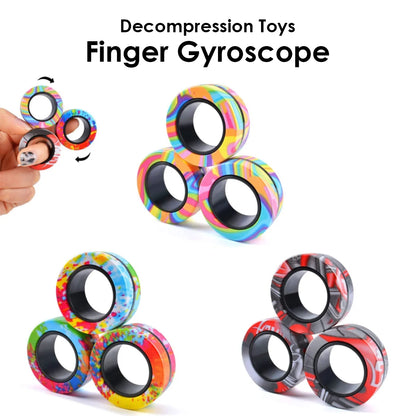 Magnetic Fidget Rings – 3PCS Stress Relief Spinner Toy Set