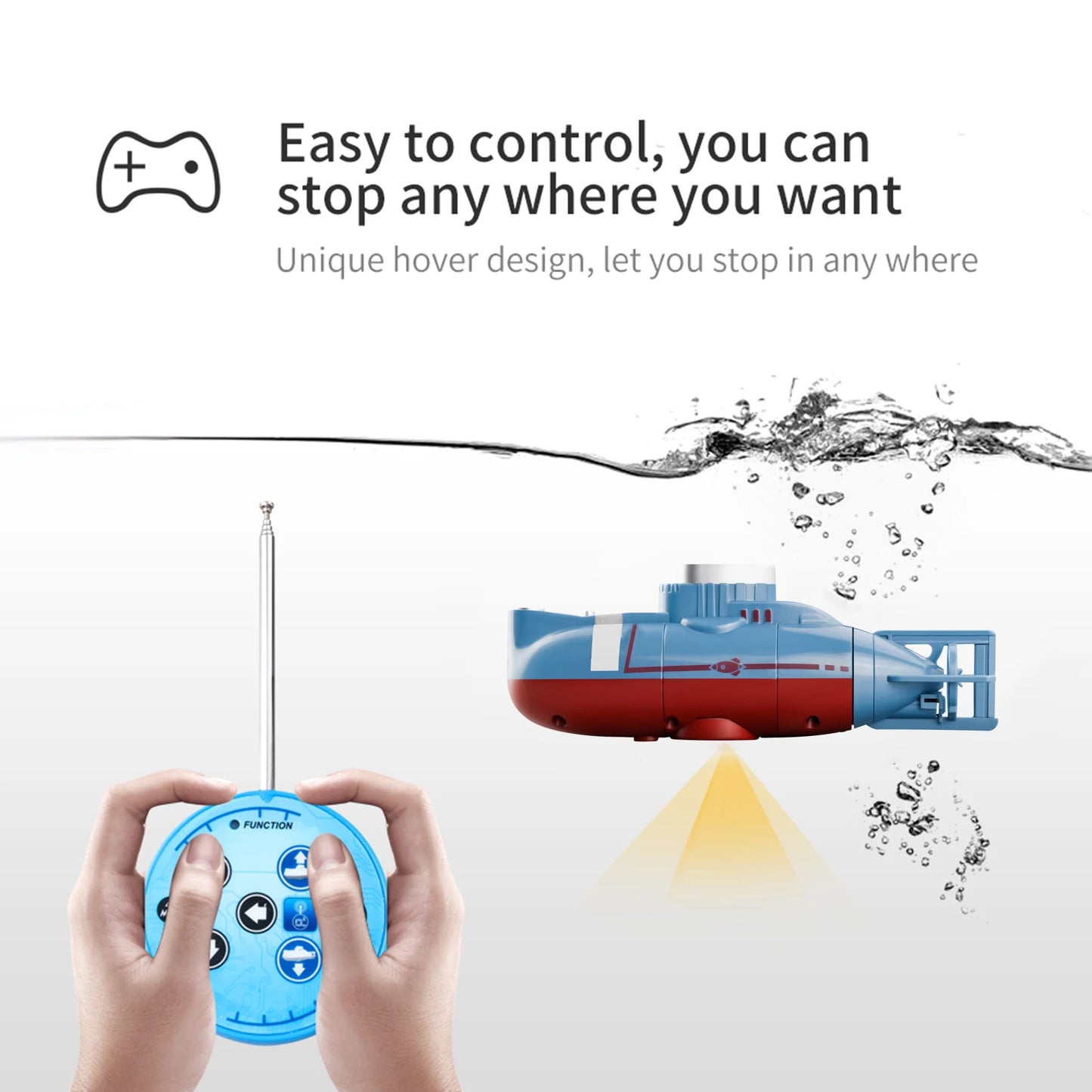Mini RC Submarine – Remote Control Diving Boat with 360° Movement