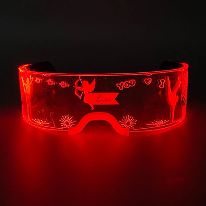Rainbow LED Festival Glasses – Futuristic Light Up DJ Sunglasses for Raves, Concerts & Night Parties