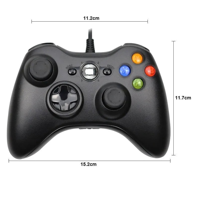 USB Wired Gaming Controller for Xbox 360 and PC – Gamepad with Vibration